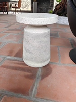 Table d'appoint ronde moderne en MGO, design unique à texture de corde, table basse en béton, élégant tabouret en ciment, utilisable en extérieur et en intérieur