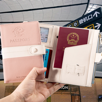 Dompet Passport Kulit PU Berkualitas Tinggi Anti RFID dengan Kancing untuk Tempat Kartu Kredit & Kartu Identitas, Tersedia