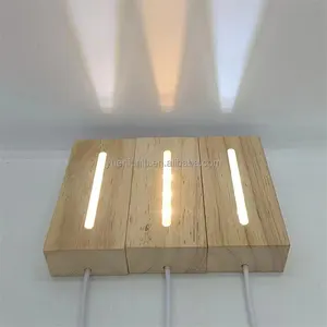 Incisione Laser abs acrilico base in legno lampada decorativa rgb led 3d luce notturna base forniture per feste