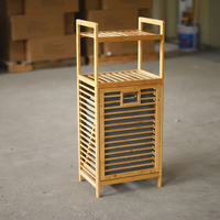 Panier à linge pliable en bambou grande capacité pour le rangement des vêtements sales, panier à linge personnalisé avec étagère pour la salle de bain à domicile