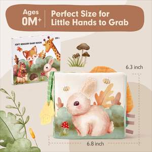 Jouets sensoriels pour le temps sur le ventre, 6 à 12 mois, livre à toucher et à froisser, jouets de voyage pour bébé, 0-6 mois - Product Image 6