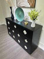 Commode à sept tiroirs en bois massif de qualité professionnelle, coiffeuse de luxe française