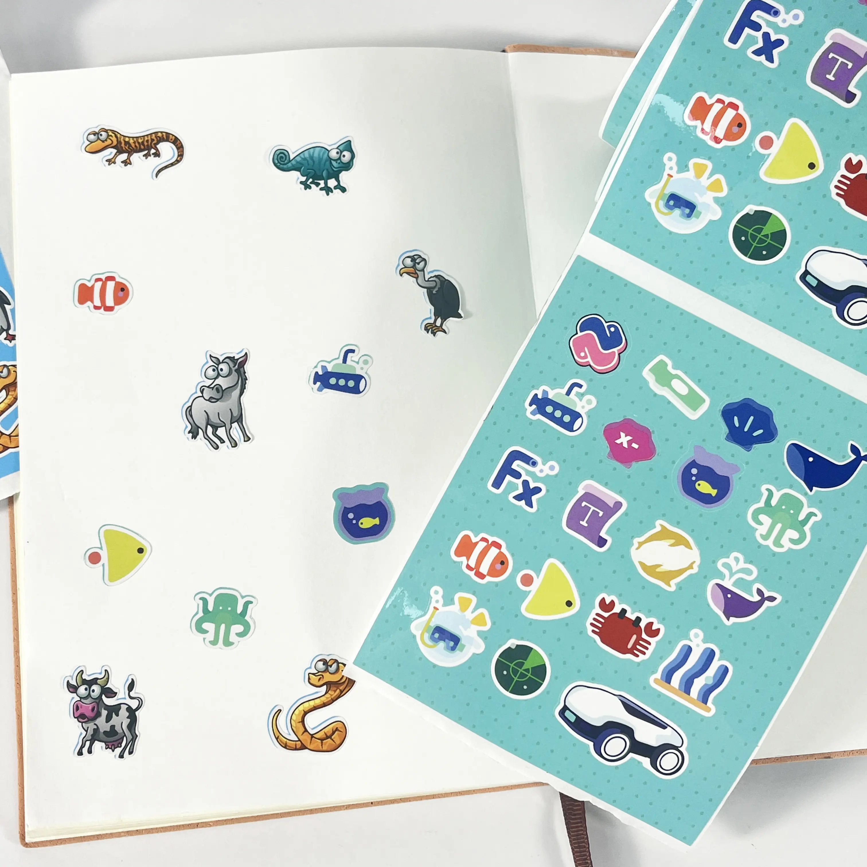 Custom Die Cut Printing Paper Pegatinas Self Adhesive Label Roll Cute Kids Cartoon Characters Stickers For Children Cartoon
