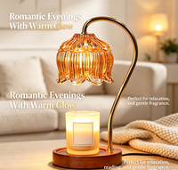 Lampe chauffe-bougie à fleurs avec minuterie, lampe chauffe-bougie à intensité variable, cadeaux de Noël et d'anniversaire pour femmes, mamans, elle