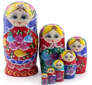 Custom Figure Wood Russian Nesting Dolls Matryoshka Dolls Hand Paint Souvenir Crafted Doll For Kid Gift Home Decoration