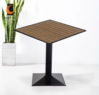 Table en teck 60x60cm, mobilier de restaurant en teck d'extérieur, plateau de table carré, table de jardin, table de restaurant