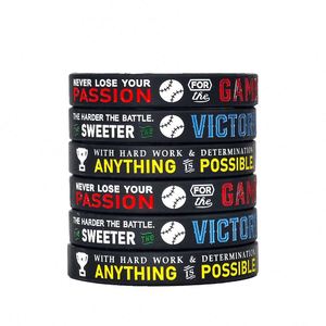 Bracelets en silicone étanches pour le baseball et le softball, bracelets sportifs pour les événements, les fêtes et les promotions - Product Image 1