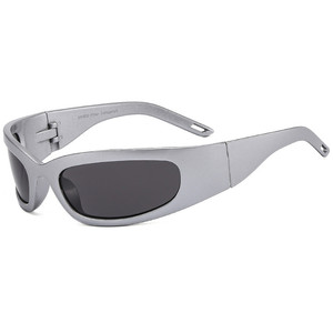 Wrap Around Trendy Fashion occhiali da sole donna uomo specchiato Sport Vintage Retro Oval Shades Baseball Cycling - Product Image 4