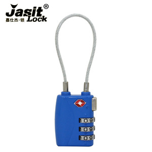 Jia Shi Jie TSA Combination <b>Lock</b> 719 Mini Luggage Padlock Black Zinc Alloy Travel Security <b>Lock</b> <b>With</b> <b>Cable</b> - Product Image 3