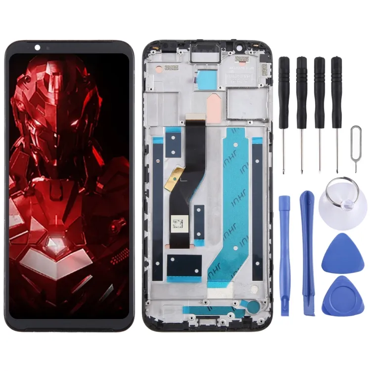 ZTE Nubia Red Magic 3s 휴대 전화 수리 부품 LCD 디스플레이 터치 스크린 디지타이저 프레임이있는 전체 어셈블리