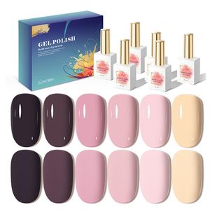 AILANUO Bouteille Rose Marque Privée 6 Couleurs Vernis à Ongles Gel Coffret Cadeau Toutes Saisons Semi Permanent Vernis à Ongles Gel Kit - Product Image 1