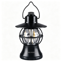 Lanterne LED vintage pour le camping en plein air, à intensité réglable, avec commande par bouton, portable, rechargeable, lampe d'ambiance pour le jardin, la terrasse