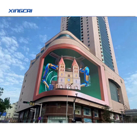 Panneaux d'affichage LED à œil nu extérieur P4.44 3D Mur vidéo LED pour centre commercial Panneau d'affichage publicitaire 3D Affichage LED 960*960mm