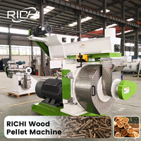RICHI Moulin à granulés de bois 1t/h - Machine de granulation de sciure de bois haute capacité Ensemble de granulés de bois
