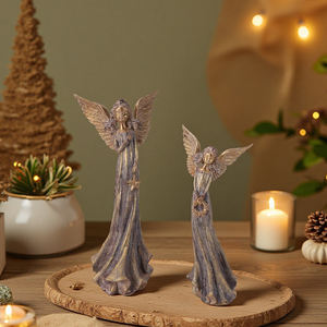 रेडीको विंटेज शैली राल एंजेल लॉइन गोल्ड विंग डिज़ाइन होम शेल्फ कार्यालय और प्रेरणादायक उपहार के लिए धार्मिक कला सजावट - Product Image 6