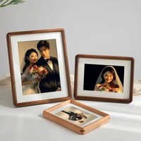 Cadre photo en bois de noyer massif sur mesure, jointure à tenons et mortaises, cadre photo traditionnel chinois pour portrait familial, décoration murale pour la maison