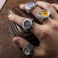 Montres Mini-Bracelet Élastique Personnalisées en Gros avec Logo, Bagues Rétro Romaines à Quartz pour Hommes, Bagues Massives pour Femmes et Filles