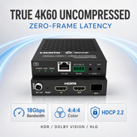 4K60 4:4:4 SDVoE Sıkıştırılmamış Fiber Optik Uzatıcı Sıfır Gecikmeli 4K HDMI - 10G Fiber Uzatıcı, Uzun Mesafe Pro AV Sistemi için
