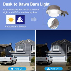Applique murale LED en aluminium Barn Light 150W 80W 50W IP65 avec capteur de lumière, lampe de traversée pour jardin moderne, garage, cour extérieure - Product Image 4