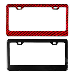 Marco de Matrícula de Fibra de Carbono Roja de Lujo 100% <span class=keywords><strong>Real</strong></span> con Logotipo Personalizado, Pedido Mínimo Bajo, Tamaño para Automóviles de EE. UU. - Product Image 6