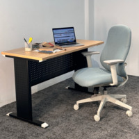 Table de bureau moderne avec plateau en bois grainé, table de conférence, table de direction de luxe, mobilier de bureau commercial pour réception