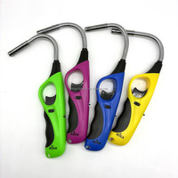 Briquet à gaz BBQ moderne classique à flamme jet multicolore avec long tuyau flexible de qualité supérieure