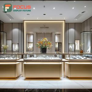 Modern Shopping Center Jewelry Display Case Wood Frame Commercial Store Jewelry Cabinet - Product Image 5