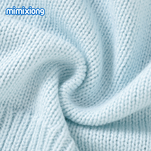 Nouveau-né bébé Onesie Crochet tricot pull enfants vêtements exquis broderie bébé bleu barboteuse costume - Product Image 5