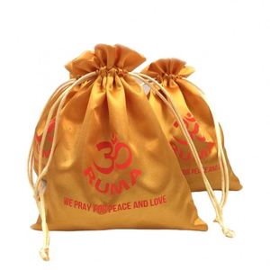 Sacs à cordon personnalisés pour perruques, sacs en satin, pochettes de rangement anti-poussière pour sous-vêtements, pochettes en tissu couleur or, pochettes en soie pour peignes - Product Image 2