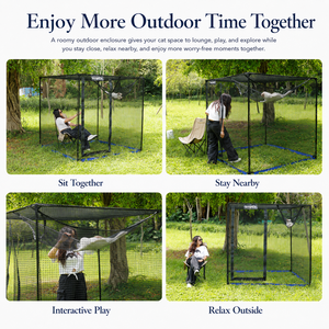 Enclos extérieur enrichissant pour chien avec hamac, en coton résistant aux intempéries et maille métallique, Catio portable et pliable, enclos <span class=keywords><strong>de</strong></span> jeu pour animaux <span class=keywords><strong>de</strong></span> compagnie avec fermeture éclair - Product Image 5