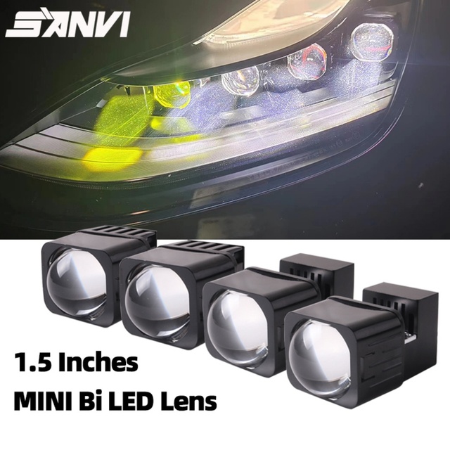 Sanvi Mini Bi LED Lens Headlight 12V New 40W 6000K/3000K Single Low/High Beam Projector Lens