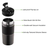 Nouvelle tasse de voyage moderne pour le bureau, mug à café 500 ml en acier inoxydable sans BPA, double paroi isolée sous vide, anti-fuite, écologique, 8-12