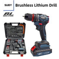 SUBY Perceuse à main à percussion haute puissance rechargeable 21V Ensemble d'outils à batterie au lithium Tournevis électrique multifonctionnel pour la maison