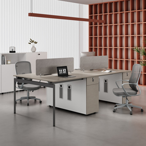 Escritorio de Oficina Modular de Madera Convertible Moderno, Espacio de Trabajo con Punto de Conexión, Estaciones de Trabajo con División de Escritorio - Product Image 1