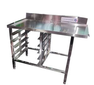 OEM, équipement de cuisine mobile robuste en acier inoxydable, boulangerie, support de casserole <span class=keywords><strong>gastronorm</strong></span>, chariot à nourriture avec <span class=keywords><strong>table</strong></span> - Product Image 3