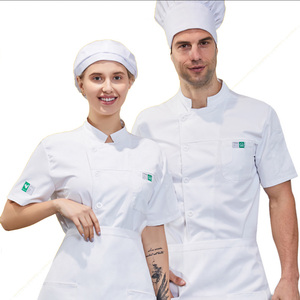 Chaqueta de Chef ejecutivo de manga corta de verano uniforme sombrero de Chef abrigo restaurante conjunto completo - Product Image 1