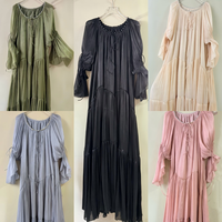 Robe longue élégante de qualité supérieure pour la vente en gros, idéale pour les fêtes, style vintage décontracté, robes amples et modestes pour l'été, parfaites pour l'église.