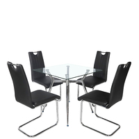 Table à manger avec 6 chaises ensemble moderne meubles de maison salle à manger ensembles moderne verre Table à manger ensemble usine vendre