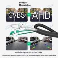 Caméra de recul pour Mercedes-Benz Classe C/CLA CVBS/AHD, vision nocturne 1080p 12V, mains libres, type fisheye