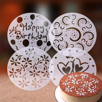 4 Stück Cake Top Schablonen Cookie/Kuchen Dekorieren Mal vorlagen Backwerk zeug für Cupcake Hochzeit