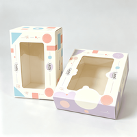 Boîte cadeau en papier personnalisée pour Noël, vente en gros, avec fenêtre, pour bonbons, gâteaux et emballages