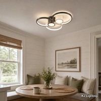 Plafonnier LED moderne avec design à anneaux superposés pour chambre à coucher, salon, salle à manger, hôtel, appartement