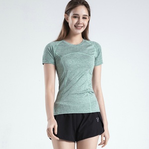 Camiseta Deportiva para Mujer, Ecológica, Transpirable, Ajustada, de Secado Rápido, con Logotipo Personalizable, Cuello Clásico Básico, para Correr, Yoga, Uso Diario - Product Image 2