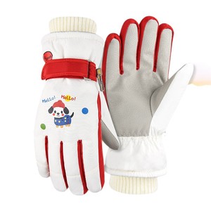 Thickened Winter Ski <b>Gloves</b> With Cartoon Design <b>Warm</b> Waterproof Windproof For Outdoor Sports Unisex Cotton Fleece Lining - Product Image 2