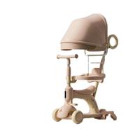 Trottinette 4-en-1 avec siège auto et poussette combinée pour enfants, trottinette pour bébé avec poignée de poussée