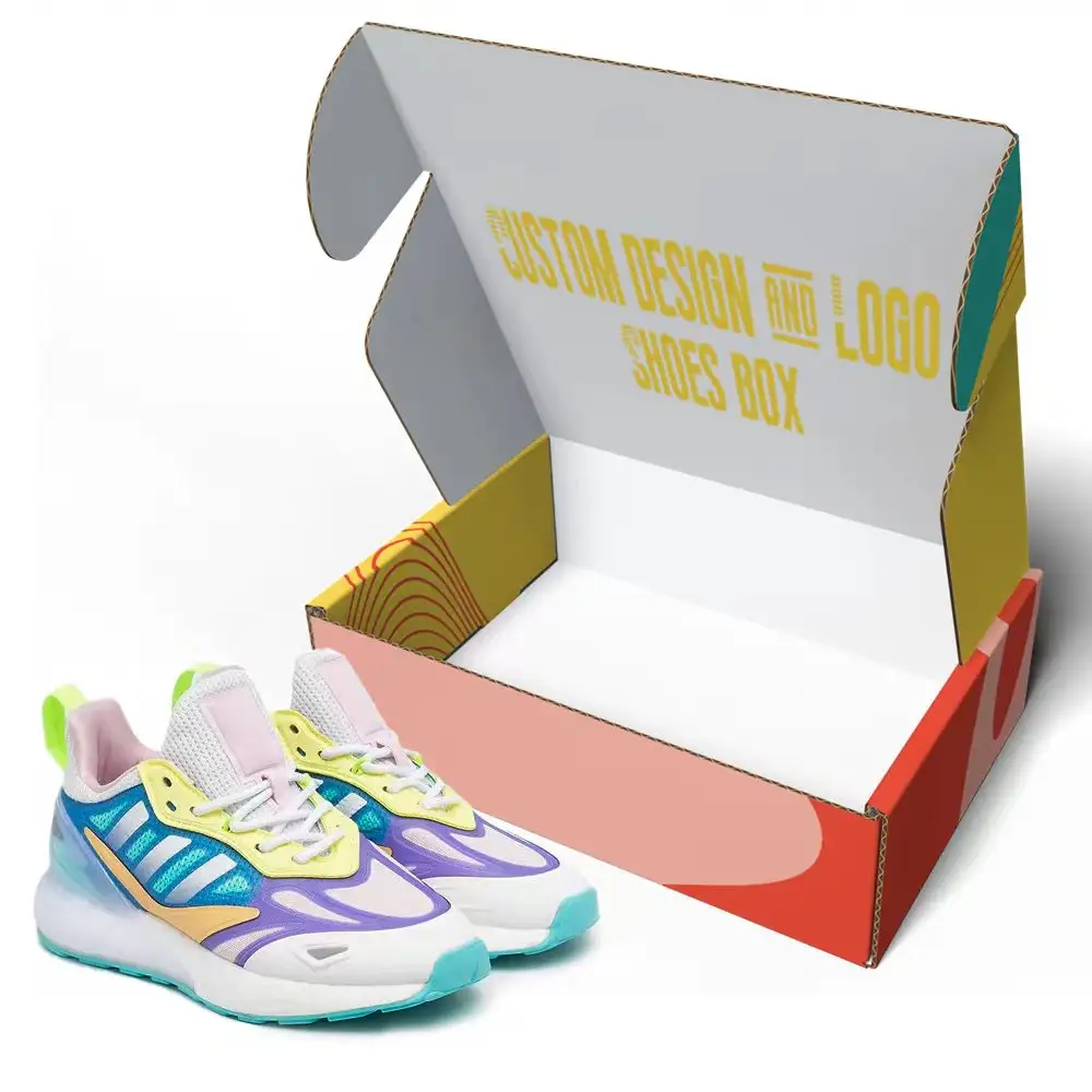 Logo personalizzato Logo personalizzato cartone ondulato scatola di scarpe di carta alla rinfusa scatola di spedizione bianca mailer per la confezione di scarpe