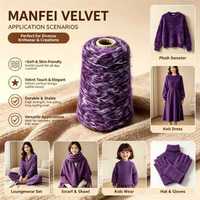 Fil à tricoter en velours Manfei de haute qualité, couleur personnalisée, épais, doux, confortable, chaud, élastique, en fil recyclé 1/3Nm, pour tricot à la main