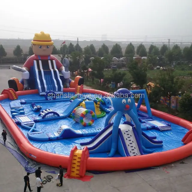 Ngoài trời Inflatable nước trò chơi bán buôn nước thiết bị công viên inflatable khóa học trở ngại inflatable splash nước công viên đồ chơi