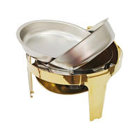 Roll-Top-Design Restaurant- und Hotel-Chafing-Dish, Buffet-Gold-Präsentationsgerät, Speisenwärmer, Catering-Chafing-Dish-Set