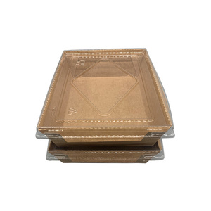 Restaurant Use Disposable Food Containers Brown Kraft Paper Takeaway Salad Box With Lid - Product Image 4